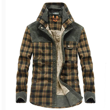 2021 Explosive New Brand Men's Winter Plaid Jackets Thick Cotton Warm Long-sleeved Coats Clothing Europeam American Jacket Men - zoter Shop